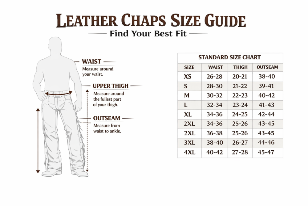Leather Chaps Size Guide