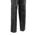 buckle waistband mens black leather riding chaps