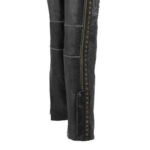 buckle waistband mens black leather Chap