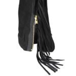 full length fringe detail mens black suede leather motorcycle chaps