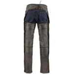 Men's Distressed Dark Brown Leather Motorcycle Chaps with Zip Pocket - Image 5
