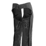 flare leg bottom womens genuine black leather riding chaps