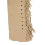basket weave tooled brown leather yoke lace tie mens cream chinks