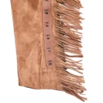 brown suede leather chaps men fringe western