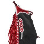 red silver applique yoke mens black leather rodeo chinks