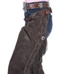 silver concho hardware womens grey suede leather western chaps