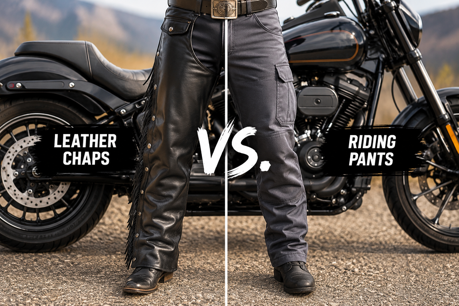 motorcycle safety gear, leather riding chaps, biker chaps